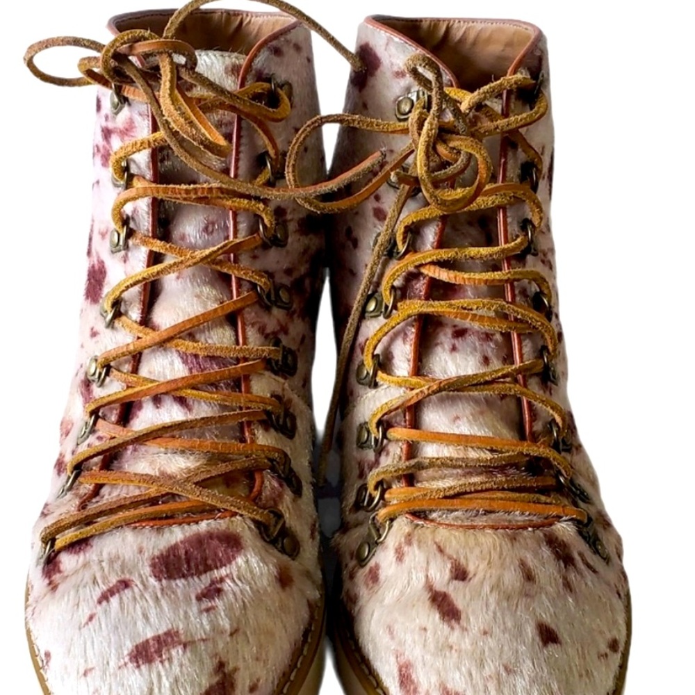 Free People Pony Hair Lace up Boots